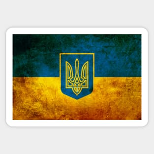 Ukraine Trident Grunge Flag Sticker